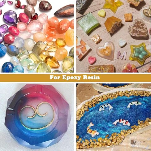 HEMOER Pigment Powder 24 Color-240g Epoxy Resin Mica Powder with Pearl for Bath Bombs Soap Colorant, Resin Art Crafts, Slime, Paint, Candle, Nail Polish, Natural Makeup Dye (10g/0.35oz Each Bottle) in Kuwait