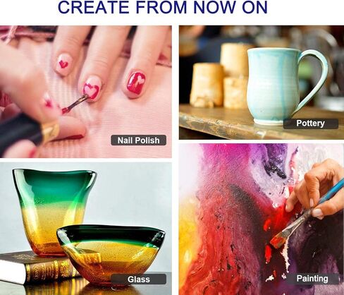 HEMOER Pigment Powder 24 Color-240g Epoxy Resin Mica Powder with Pearl for Bath Bombs Soap Colorant, Resin Art Crafts, Slime, Paint, Candle, Nail Polish, Natural Makeup Dye (10g/0.35oz Each Bottle) in Kuwait