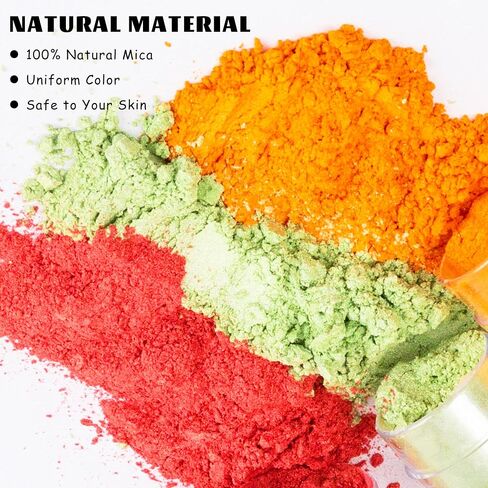 Mica Powder Wenida 24 Colors 7g/Jar Shake Jar Cosmetic Grade Resin Colorant Craft Pigment for Soap Candle Making Epoxy Resin Slime Dye Art Makeup in Saudi Arabia