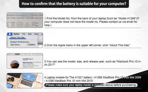 بطارية بديلة A1382 A1286 لجهاز MacBook Pro 15 بوصة (أوائل/أواخر 2011، إصدار منتصف 2012) مناسبة لبطارية MacBookPro8,2 9,1 A1286 [10.95V/77.5Wh] in Kuwait