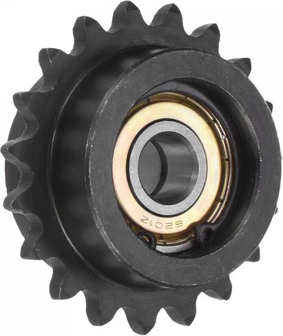 uxcell #35 Chain Idler Sprocket, 12mm Bore 3/8" Pitch 18 Tooth Tensioner, Black Oxide Finished C45 Carbon Steel with Insert Double Bearing for ISO 06C Chains in Kuwait