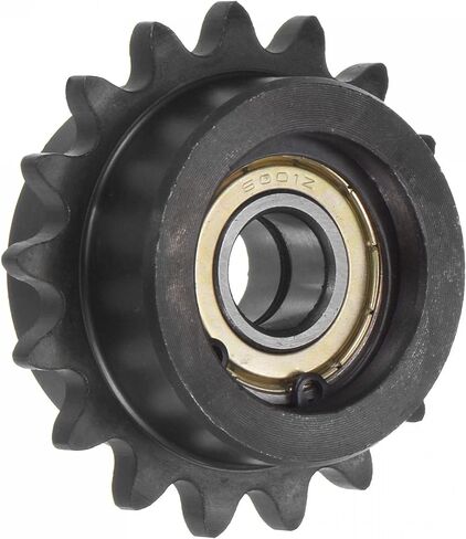 uxcell #35 Chain Idler Sprocket, 12mm Bore 3/8" Pitch 18 Tooth Tensioner, Black Oxide Finished C45 Carbon Steel with Insert Double Bearing for ISO 06C Chains in Kuwait