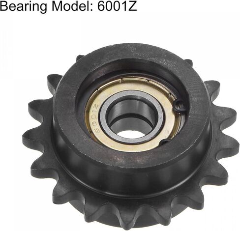 uxcell #35 Chain Idler Sprocket, 12mm Bore 3/8" Pitch 18 Tooth Tensioner, Black Oxide Finished C45 Carbon Steel with Insert Double Bearing for ISO 06C Chains in Kuwait