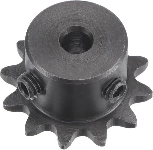 ضرس دوار uxcell 12 سن من النوع B، 25 سلسلة، حبلا واحد 1/4 بوصة، تجويف 5 مم من أكسيد الكربون الأسود C45 من الفولاذ الكربوني مع مجموعة براغي لـ ISO 04C in Kuwait