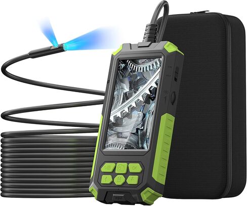 7.9mm Dual Lens Endoscope Borescope ILIHOME Inspection Camera with 4.5" IPS Screen IP68 Waterproof Endoscope Camera with 8+1 LED Lights Snake Plumbing Camera with 16.5FT Cable 32G TF Card, Travel Case in Saudi Arabia