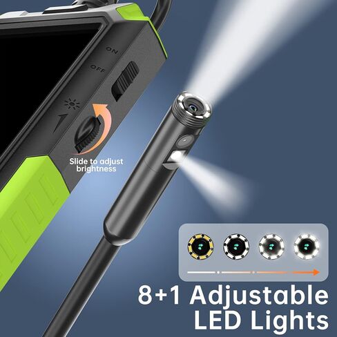 7.9mm Dual Lens Endoscope Borescope ILIHOME Inspection Camera with 4.5" IPS Screen IP68 Waterproof Endoscope Camera with 8+1 LED Lights Snake Plumbing Camera with 16.5FT Cable 32G TF Card, Travel Case in Saudi Arabia