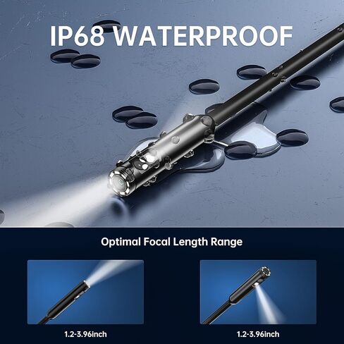 7.9mm Dual Lens Endoscope Borescope ILIHOME Inspection Camera with 4.5" IPS Screen IP68 Waterproof Endoscope Camera with 8+1 LED Lights Snake Plumbing Camera with 16.5FT Cable 32G TF Card, Travel Case in Saudi Arabia