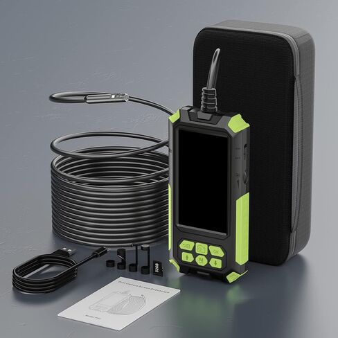 7.9mm Dual Lens Endoscope Borescope ILIHOME Inspection Camera with 4.5" IPS Screen IP68 Waterproof Endoscope Camera with 8+1 LED Lights Snake Plumbing Camera with 16.5FT Cable 32G TF Card, Travel Case in Saudi Arabia