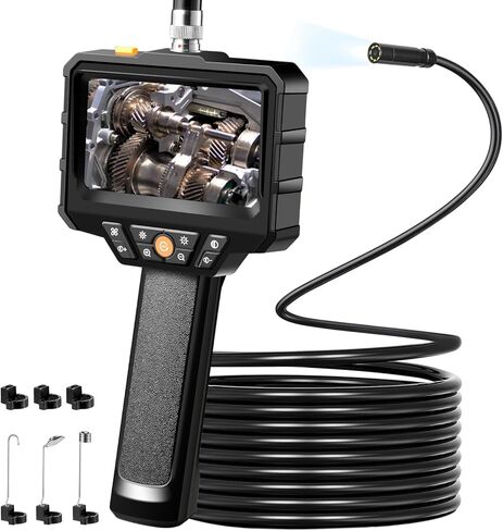 Endoscope Camera with Light, Rivulet Borescope Camera w/16.4ft Semi-Rigid Cable, 4.3'' HD 1080P w/8 Adjust LED Lights IP67 Waterproof Inspection Camera, Handheld Scope Camera for Swer, 3 Gadgets in Saudi Arabia