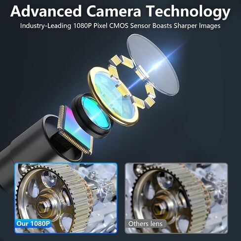 كاميرا المنظار مع الضوء، كاميرا Rivulet Borescope مع كابل شبه صلب بطول 16.4 قدم، 4.3 بوصة HD 1080P مع 8 مصابيح LED قابلة للتعديل، كاميرا فحص مقاومة للماء IP67، كاميرا نطاق محمولة للسوير، 3 أدوات in Saudi Arabia