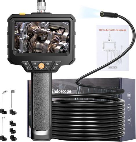 كاميرا المنظار مع الضوء، كاميرا Rivulet Borescope مع كابل شبه صلب بطول 16.4 قدم، 4.3 بوصة HD 1080P مع 8 مصابيح LED قابلة للتعديل، كاميرا فحص مقاومة للماء IP67، كاميرا نطاق محمولة للسوير، 3 أدوات in Saudi Arabia
