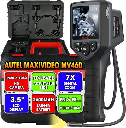 Autel MaxiVideo MV460 Inspection Camera, 2024 1080P HD Industrial Endoscope, Digital Videoscope with 8.5mm 2MP Camera 1m Semi-Rigid Flexible Cable, 360°Rotation, 7 X Zoom, Upgraded Ver. of MV400 in Saudi Arabia