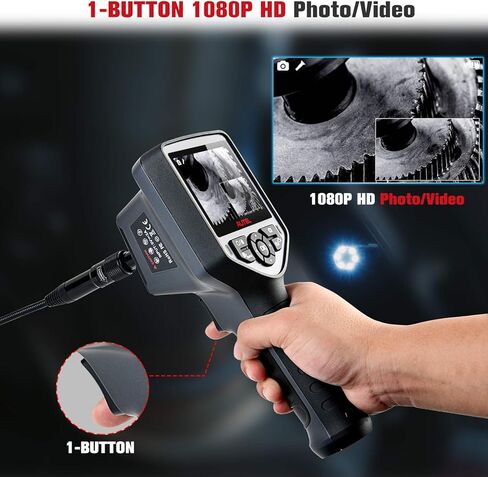 Autel MaxiVideo MV460 Inspection Camera, 2024 1080P HD Industrial Endoscope, Digital Videoscope with 8.5mm 2MP Camera 1m Semi-Rigid Flexible Cable, 360°Rotation, 7 X Zoom, Upgraded Ver. of MV400 in Saudi Arabia