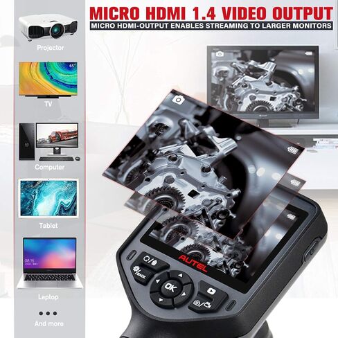 Autel MaxiVideo MV460 Inspection Camera, 2024 1080P HD Industrial Endoscope, Digital Videoscope with 8.5mm 2MP Camera 1m Semi-Rigid Flexible Cable, 360°Rotation, 7 X Zoom, Upgraded Ver. of MV400 in Saudi Arabia