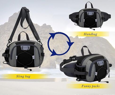 Waterproof Fanny Pack with Water Bottle Holder for Men Women Hiking Waist Packs for Walking Running (black) in Saudi Arabia