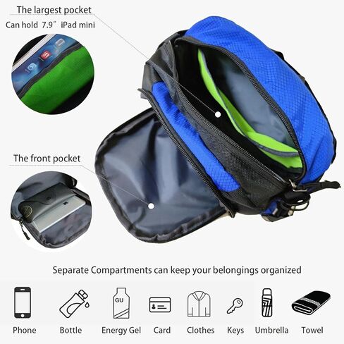 Waterproof Fanny Pack with Water Bottle Holder for Men Women Hiking Waist Packs for Walking Running (black) in Saudi Arabia