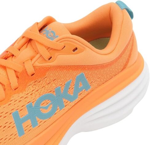 HOKA ONE ONE Womens Bondi 8 Textile Coral Papaya Trainers 8 US in Saudi Arabia
