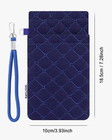 Double Glasses Case for Women & Men, Soft Travel Eyeglass Case with Detachable Strap - Holds 2 Pairs of Glasses in Kuwait