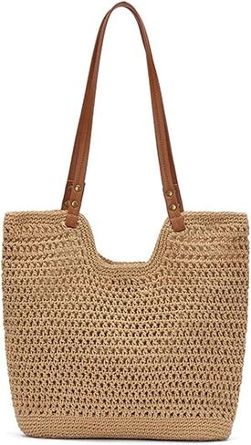 Crochet Beach Bag for Women - Summer Mesh Beach Tote Bag Boho Woven Purse Shoulder Handbags for Vacation Travel in Saudi Arabia