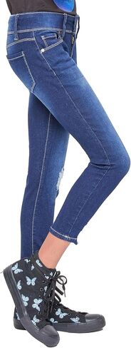 YMI Girls Essential 2-Button Anklet Jeans W/Distressed Hem in Saudi Arabia