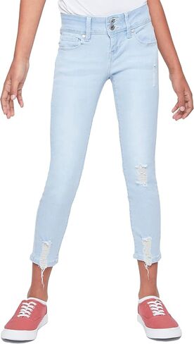 YMI Girls Essential 2-Button Anklet Jeans W/Distressed Hem in Saudi Arabia