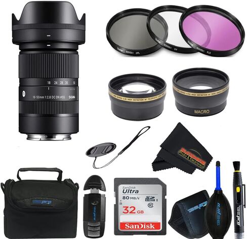 Sigma 18-50mm F2.8 DC DN Contemporary Lens for Canon RF Mount Mirrorless Cameras + Sunshine Photo Pro Accessories Bundle... in Saudi Arabia
