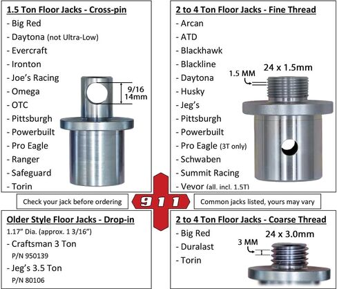 4x4 - Floor Jack Extension - Bolt on - Fine Thread in Saudi Arabia