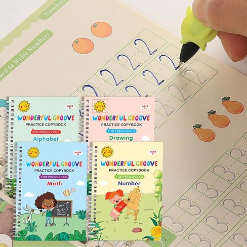 Scribble Smart Workbook, Handwriting Practice Workbook, Pen Control and Tracing Book Wipe Clean, Little Curious Mind Scribble Smart Reusable Workbooks for Kids(Complete Set) in Saudi Arabia