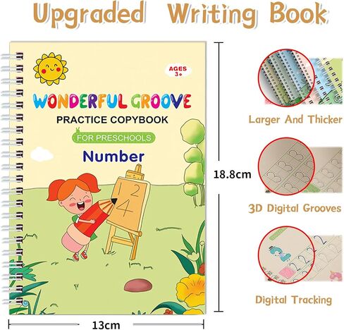 Scribble Smart Workbook, Handwriting Practice Workbook, Pen Control and Tracing Book Wipe Clean, Little Curious Mind Scribble Smart Reusable Workbooks for Kids(Complete Set) in Saudi Arabia