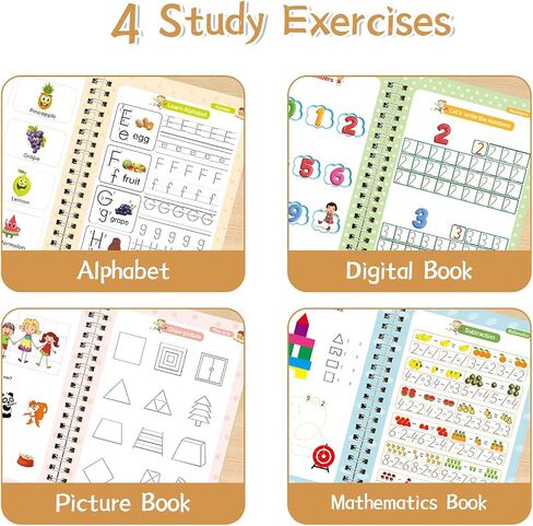 Scribble Smart Workbook, Handwriting Practice Workbook, Pen Control and Tracing Book Wipe Clean, Little Curious Mind Scribble Smart Reusable Workbooks for Kids(Complete Set) in Saudi Arabia