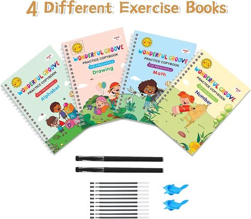 Scribble Smart Workbook, Handwriting Practice Workbook, Pen Control and Tracing Book Wipe Clean, Little Curious Mind Scribble Smart Reusable Workbooks for Kids(Complete Set) in Saudi Arabia