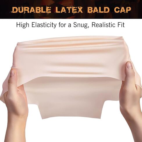 طقم مكياج SFX Cap SFX ، غطاء شعر مستعار أصلع مع مادة لاصقة من الأكريليك القائمة على الماء (غراء الجلد الترابط) للرجال البالغين ، قبعات أصلع مثالية لأزياء عيد الهالوين ، تأثيري ، والمسرح in Kuwait