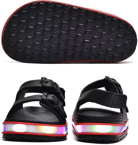 GULAKY Toddler Sandals Girls Boys Light up Double Buckle Sandals Children's Adjustable Back Strap Water Sandal Kids Beach Shoes in Saudi Arabia
