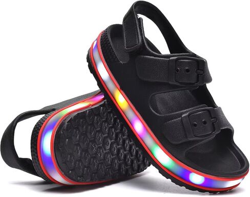 GULAKY Toddler Sandals Girls Boys Light up Double Buckle Sandals Children's Adjustable Back Strap Water Sandal Kids Beach Shoes in Saudi Arabia