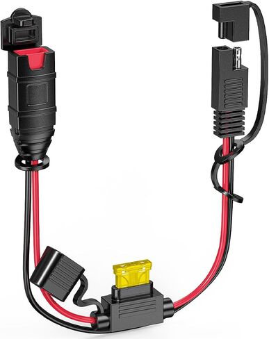 Mellbree 1FT SAE Extension Cord Compatible with NOCO Genius Smart Battery Chargers, 14AWG Heavy Duty SAE Connector Cable, 20A Fuse Waterproof Plug for Motorcycle/ATV/UTV/Auto, Tool-Free in Kuwait