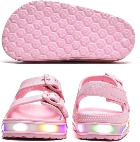 GULAKY Toddler Sandals Girls Boys Light up Double Buckle Sandals Children's Adjustable Back Strap Water Sandal Kids Beach Shoes in Saudi Arabia