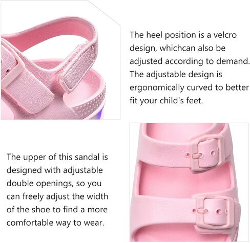 GULAKY Toddler Sandals Girls Boys Light up Double Buckle Sandals Children's Adjustable Back Strap Water Sandal Kids Beach Shoes in Saudi Arabia
