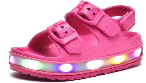GULAKY Toddler Sandals Girls Boys Light up Double Buckle Sandals Children's Adjustable Back Strap Water Sandal Kids Beach Shoes in Saudi Arabia