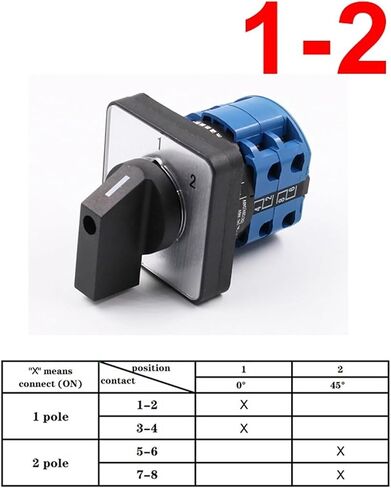 690V 20A Electric 8 Terminals LW26-20/2 LW28-20 YMW26 Series Rotary Changeover Cam Switch(0-4) in Kuwait