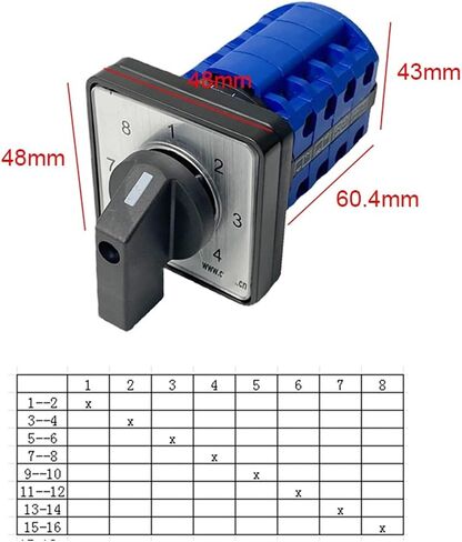 LW39B-16/4 Changeover Rotary Cam Switch 690V 16A 4 Poles 8 Position 16 Terminals Control Motor LW26 in Saudi Arabia