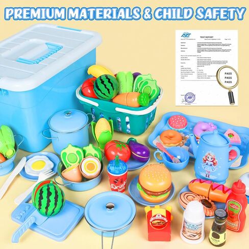 121Pcs Play Kitchen Accessories, Kids Kitchen Playset, Pretend Play Food Tea Party Set, Toy Kitchen Kids Cooking Real with Apron＆Chef Hat, Utensils Cookware Pots＆Pans, Toy Organizer, Toddler Toys Gift in Saudi Arabia