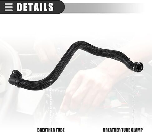 Motoforti Crankcase Vent Hose Tube, PCV Valve Hose, for Mini Cooper 1.6L 2007-2011, Plastic, No.11157605186/11157565449, Black in Saudi Arabia