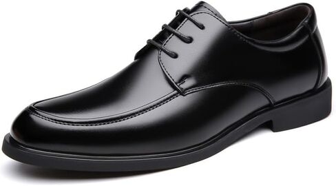 Dress Shoes for Men Lace Up Round Toe Vegan Leather Apron Toe Derby Shoes Block Heel Slip Resistant Low Top Prom in Kuwait