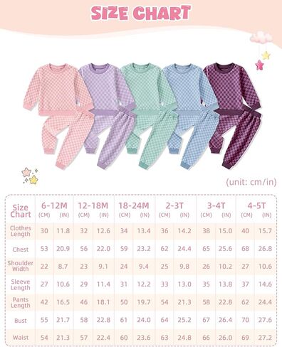 WESIDOM Toddler Baby Girl Clothes Checkered Long Sleeve Pullover Tops + Pants Toddler Girl Sweatsuit Fall Winter Outfits in Kuwait