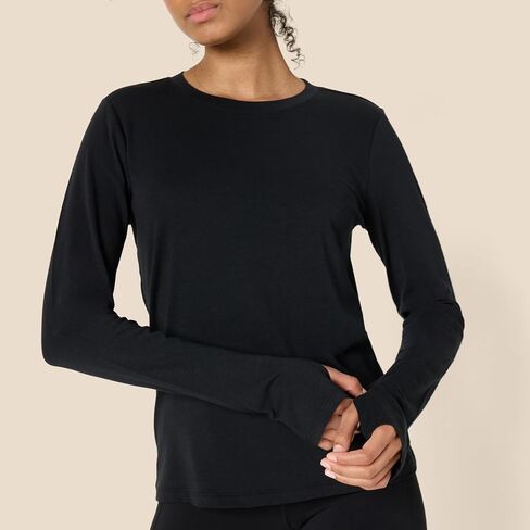 Amazon Essentials Women's Active Soft Cotton Regular Fit Crewneck Long Sleeve Lightweight Yoga Workout T-Shirt in Saudi Arabia