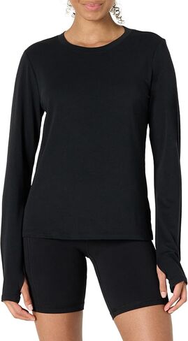 Amazon Essentials Women's Active Soft Cotton Regular Fit Crewneck Long Sleeve Lightweight Yoga Workout T-Shirt in Saudi Arabia