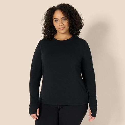 Amazon Essentials Women's Active Soft Cotton Regular Fit Crewneck Long Sleeve Lightweight Yoga Workout T-Shirt in Saudi Arabia