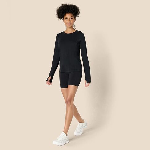 Amazon Essentials Women's Active Soft Cotton Regular Fit Crewneck Long Sleeve Lightweight Yoga Workout T-Shirt in Saudi Arabia