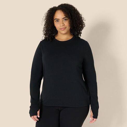 Amazon Essentials Women's Active Soft Cotton Regular Fit Crewneck Long Sleeve Lightweight Yoga Workout T-Shirt in Saudi Arabia