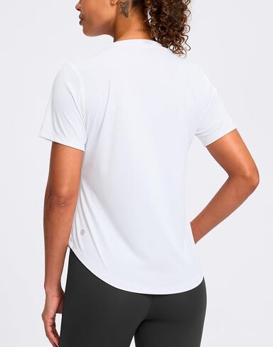 تجريب المرأة قمم V-neck قصيرة الأكمام UPF 50+ Sun Shirt Moisture Wicking Quick Dry Top for Gym ، Running ، Athletic in Kuwait